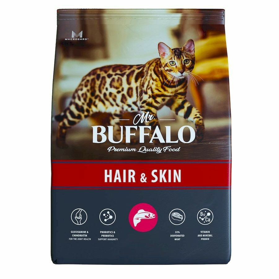 Mr.Buffalo Adult Hair & Skin Корм для кошек (лосось) 400г - фотография № 2