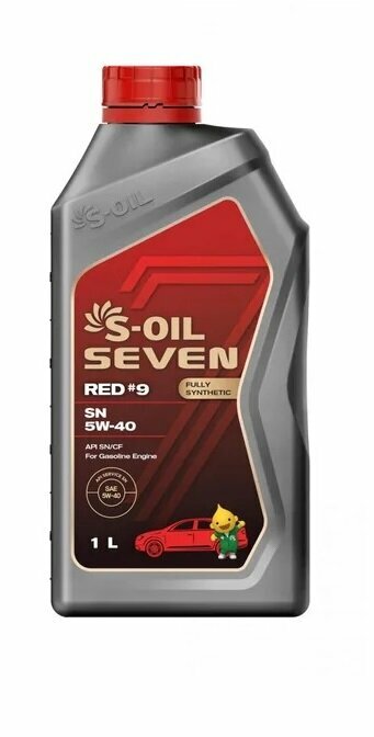 Синтетическое моторное масло S-OIL SEVEN RED #9 SN 5W-40, 1 л