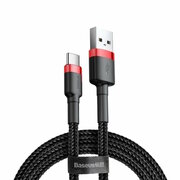 Кабель Baseus Cafule USB - USB Type-C (CATKLF-C91) 2м черный/красный