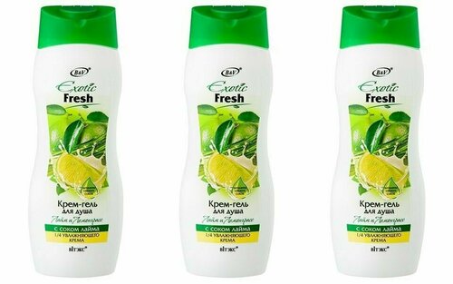 Витэкс Крем-гель для душа Exotic fresh Лайм и лемонграсс, 500 мл, 3 шт