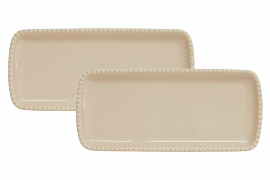 фото Набор 2 блюда прямоугольных Tiffany, бежевый, 36х16 см (Easy Life)