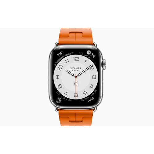 Умные часы Apple Watch Herms Series 9 GPS Cellular 45mm Stainless Steel Case with Orange Kilim Single Tour 23999000₽