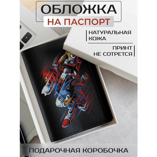 Обложка для паспорта RUSSIAN HandMade Обложка на паспорт Sonic OP01904, черный, серый обложка для паспорта russian handmade обложка на паспорт sonic op01908 черный
