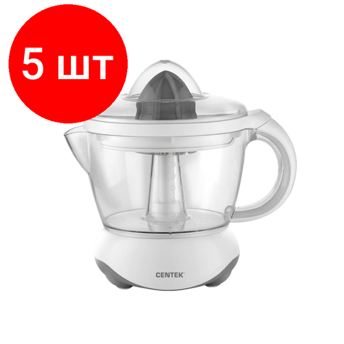 Комплект 5 штук Соковыжималка Centek CT-1232 для цитрусовых 12 л 40 Вт 2 насадки 1666700₽