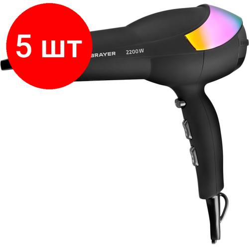Комплект 5 штук Фен Brayer BR30032200 Вт 23 с-т реж хол Возд soft-touch шнур 18 м 2095800₽