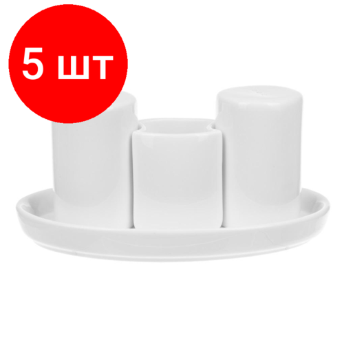 Комплект 5 наб Набор для специй Chan Wave Classic 3прнаб овал фарфор белый фк0349 6363₽