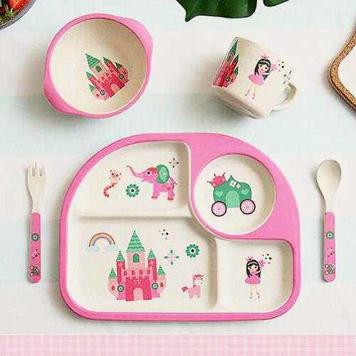 Изображение товара Набор бамбуковой посуды для кормления Принцесса, 5 предметов