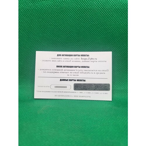 Карта оплаты мониторинга сайта на один месяц 150000₽