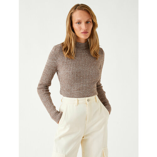 фото Свитер koton, размер 48, коричневый