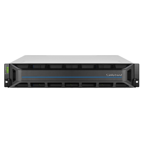 платформа infortrend eonstor 12x3 5 2u high iops dual redundant controllers incl 4x4gb cache 4x25gb sfp28 4 free host board slots 4 Система хранения данных Infortrend EonStor GS 2000 2U/12bay, 2x12Gb/s SAS,8x1G iSCSI ports +4x host board,4x4GB