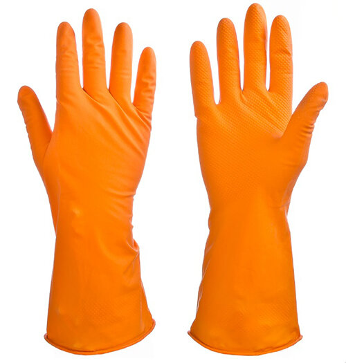 фото Перчатки резиновые для уборки, усиленные в местах износа, L (VETTA)