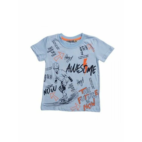 фото Футболка , размер 116, голубой superkinder