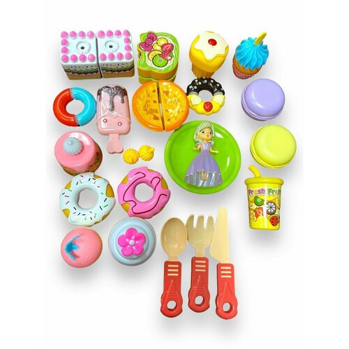 Детский игровой набор продуктов еды и с фигуркой принцессы