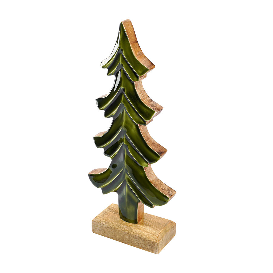 Декор новогодний Елка 30 см деревянная статуэтка Festive tree New Year Essential Tkano TK23-NY_CTR0010 — фото 1