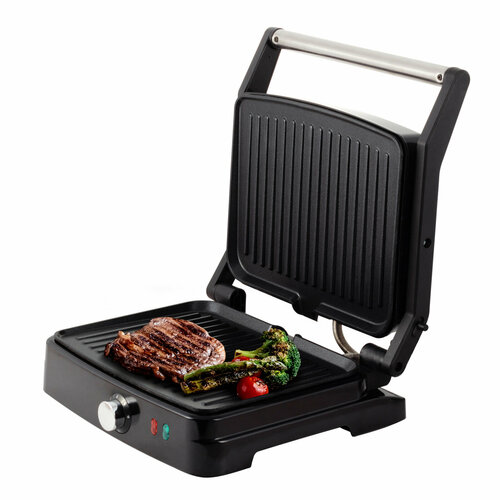 Гриль электрический контактный Kamille KM 6727 с антипригарным покрытием серебристый 4685₽