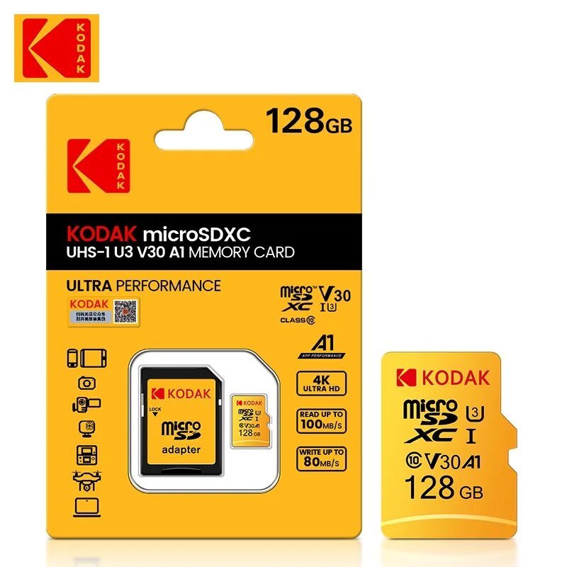 Карта памяти Kodak MicroSD 128 ГБ