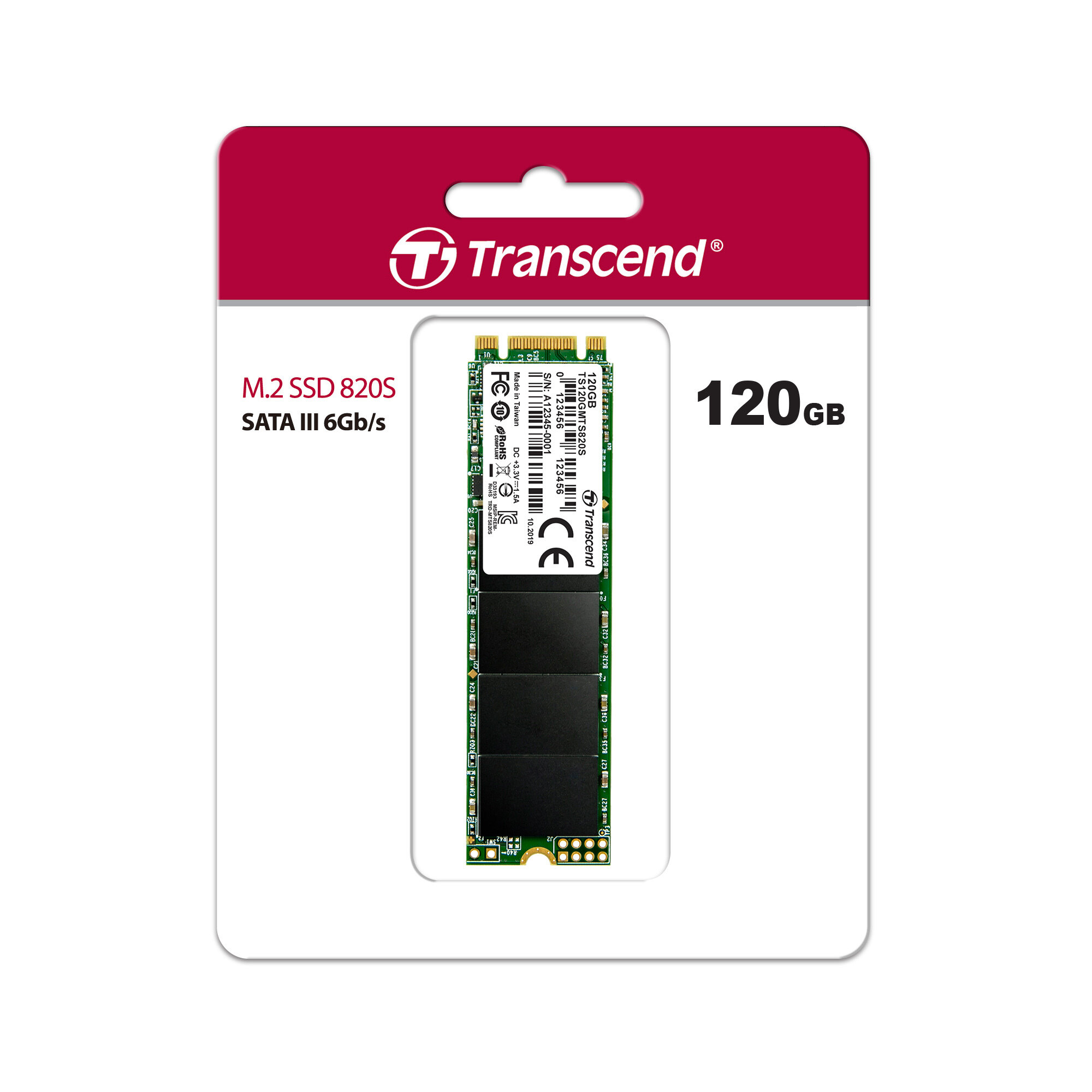 Внутренний SSD диск TRANSCEND 820S 120GB, M.2, SATA3 (TS120GMTS820S)