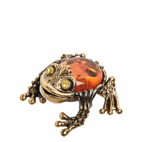 Фигурка Камышовая жаба (латунь, янтарь) AM- 437 113-70943