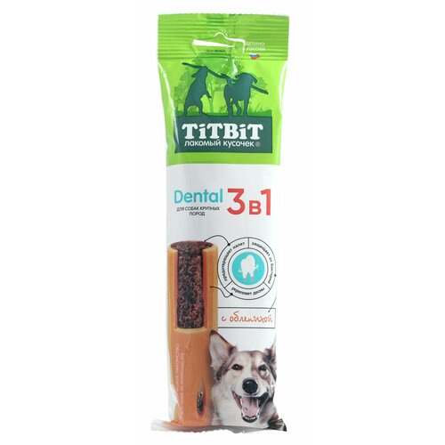 Лакомство TiTBiT для собак крупных пород Dental 3в1 с облепихой 95г