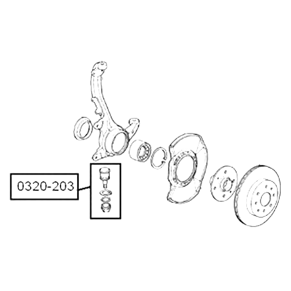 ASVA 0320-203 (51220SB0003 / 51220SE0000 / 51220SE0003) опора шаровая нижняя