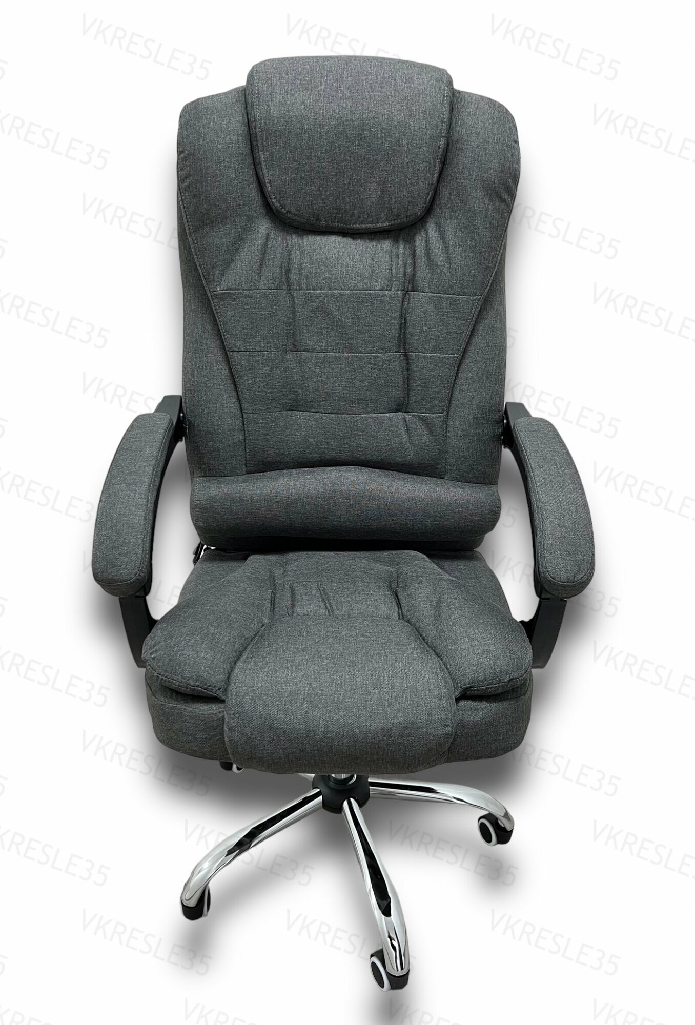 Компьютерное кресло - Кресло Руководителя, функция Вибромассажа , Тканевое, цвет темно-серый