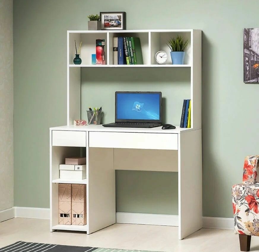 фото Комфорт Стол компьютерный 12.77 F Белый PE шагрень