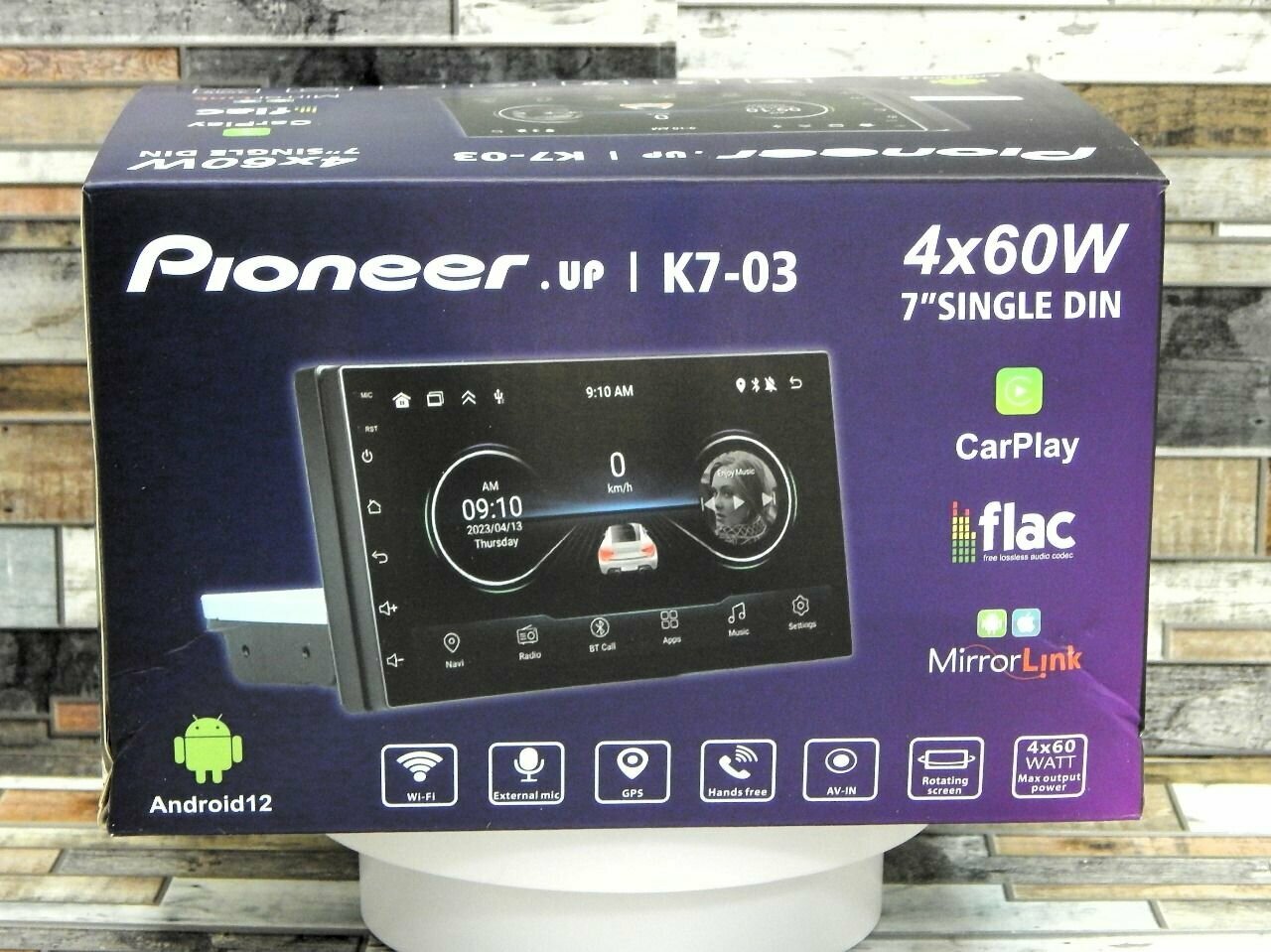 Автомагнитола Pioneer.UP K7-03. 7* дюймовый автомобильный плеер Android 13 2+32G автомобильный аудио 1 din GPS WIFI Bluetooth FM