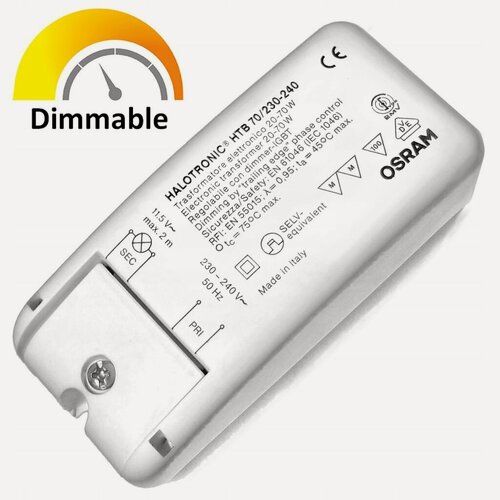 Изображение товара Трансформатор электронный для галогенных ламп HALOTRONIC HTB 70W 12V OSRAM (италия)