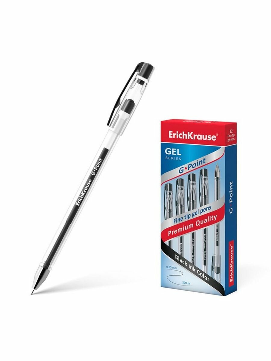 Ручка гелевая ErichKrause G-Point чернила чёрные узел 0.38