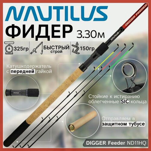 Изображение товара Фидер для рыбалки Nautilus DIGGER Feeder ND11HQ (3.30м до 150гр)