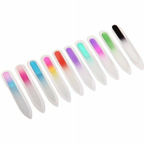 Пилка для ногтей стеклянная в пакете «Ultramarine», двухцветная, 9см. пилка для ногтей стеклянная в чехле эстетика ручка цветная в ассортименте со стразами 9см