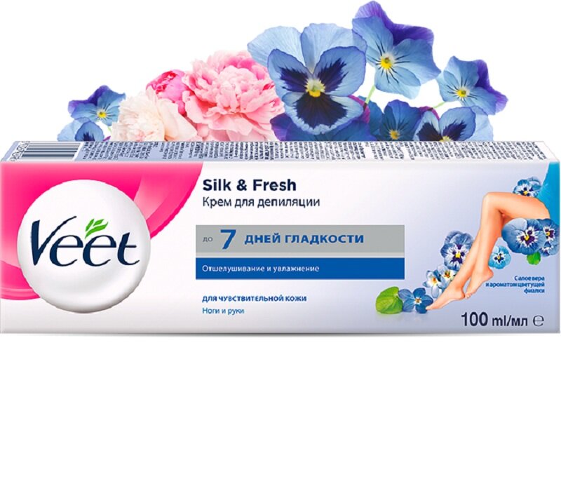 Крем для депиляций VEET silky fresh длительная гладкость, нежная кожа