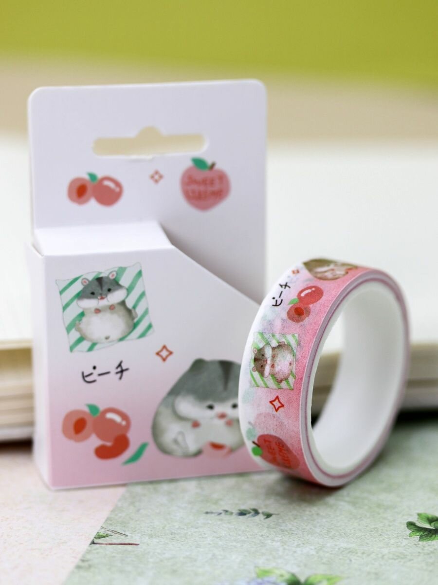 Декоративный бумажный скотч Hamster pink