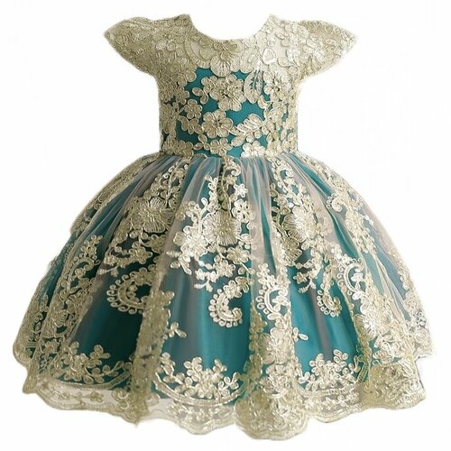 Платье, размер 100, зеленый