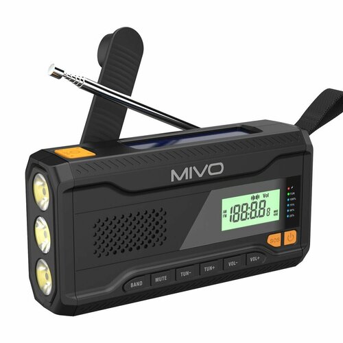 Многофункциональный походный FM радио приемник Mivo MR-001/Черный