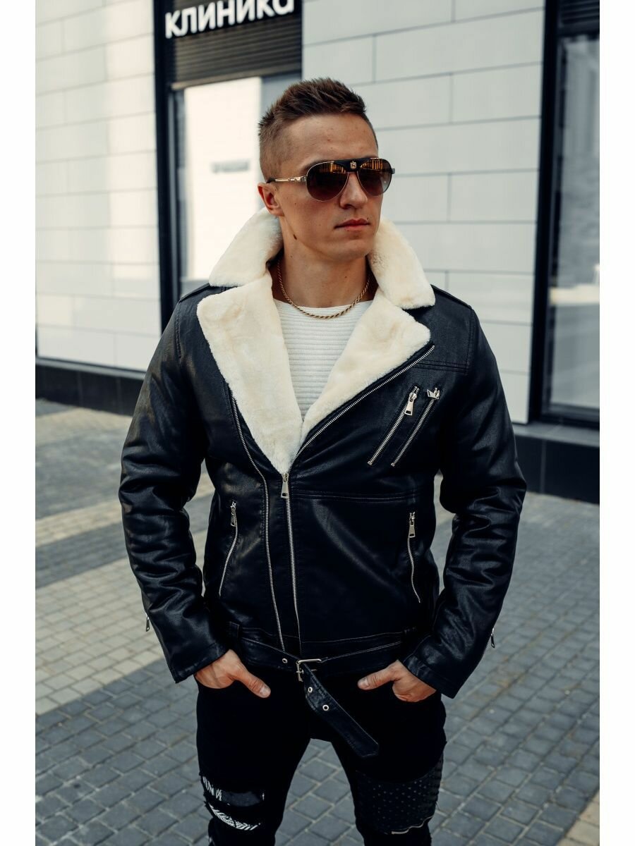 Дубленка мужская авиатор коричневая — купить по низкой цене на Яндекс ...