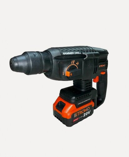 Изображение товара Аккумуляторный перфоратор STROMO AHA20 (20В, 4 Ач,0-3000 об/мин, 1,7 Дж,1 Акб)