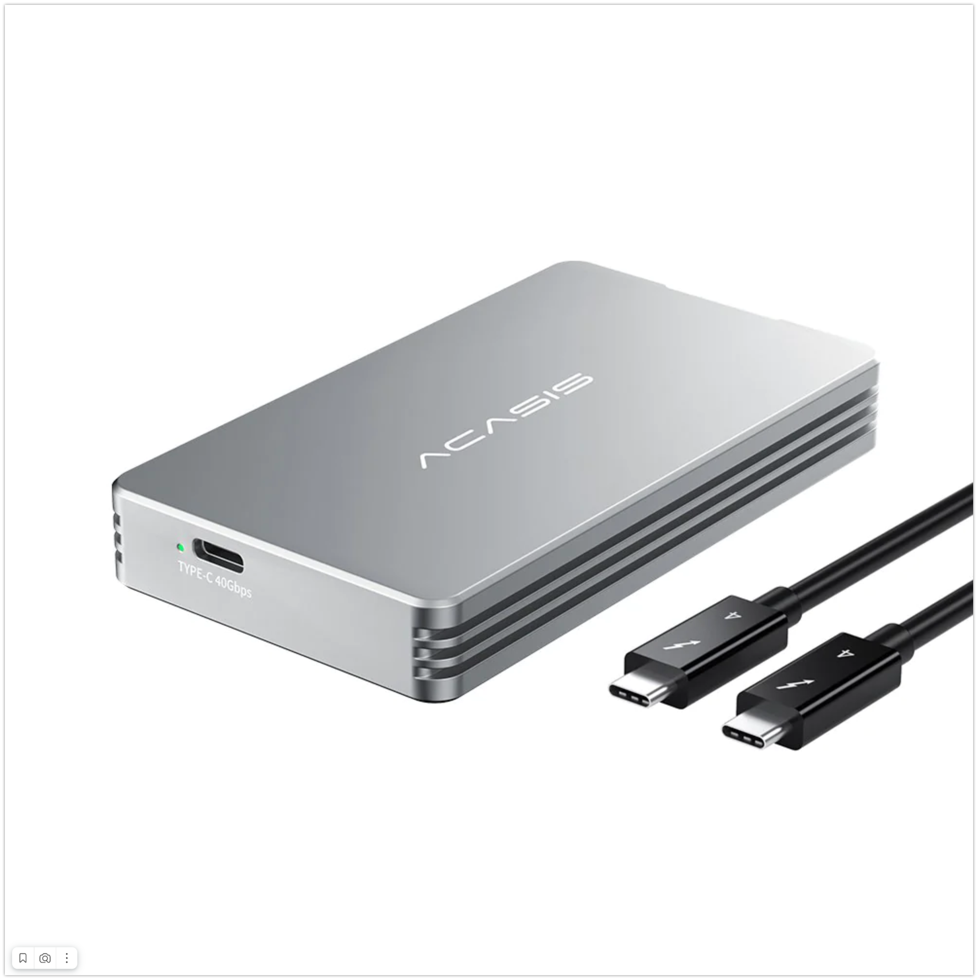 Корпус для жесткого диска Acasis FA-TB34 M1 Thunderbolt 3 NVME M.2 SSD до 2 ТБ, 40 Гбит/с, серебристый — фото 9