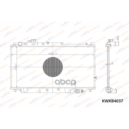 Радиатор Охлаждения Kia Spectra 1.5-1.6 (00-11) Mt (Гарантия 2 Года) KORWIN арт. KWKB4037