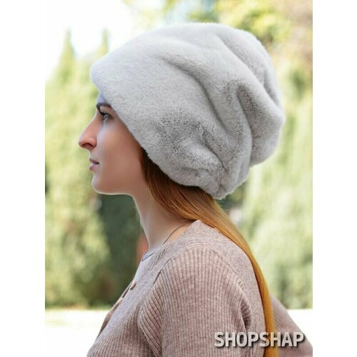 шапка женская незнакомка мех норки Шапка ShopShap Шапка Shopshap Ассоль, размер 57, серый