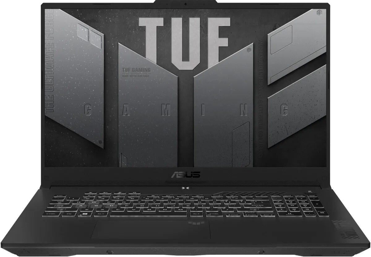 Ноутбук Asus TUF Gaming F17 FX707ZV4-HX018W Core i7 12700H 16Gb SSD1Tb NVIDIA GeForce RTX4060 8Gb 17.3 IPS FHD (1920x1080) Windows 11 Home grey WiFi B