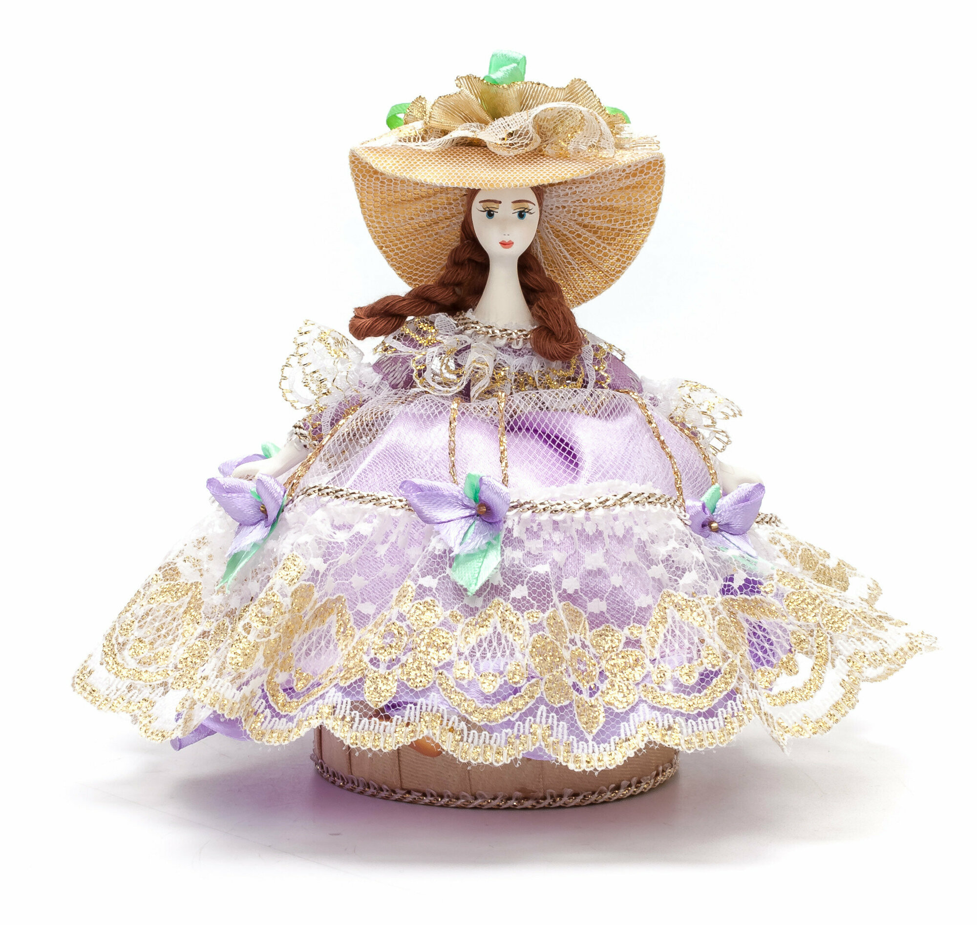 Девушка в летней шляпке Фарфоровая Кукла и Шкатулка
