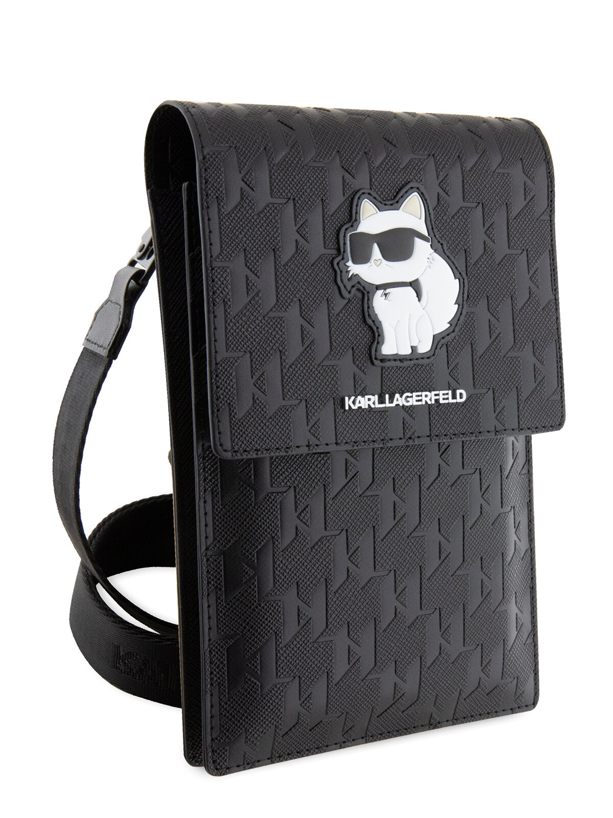 Lagerfeld для смартфонов сумка Wallet Phone Pouch Saffiano Monogram NFT Choupette Black