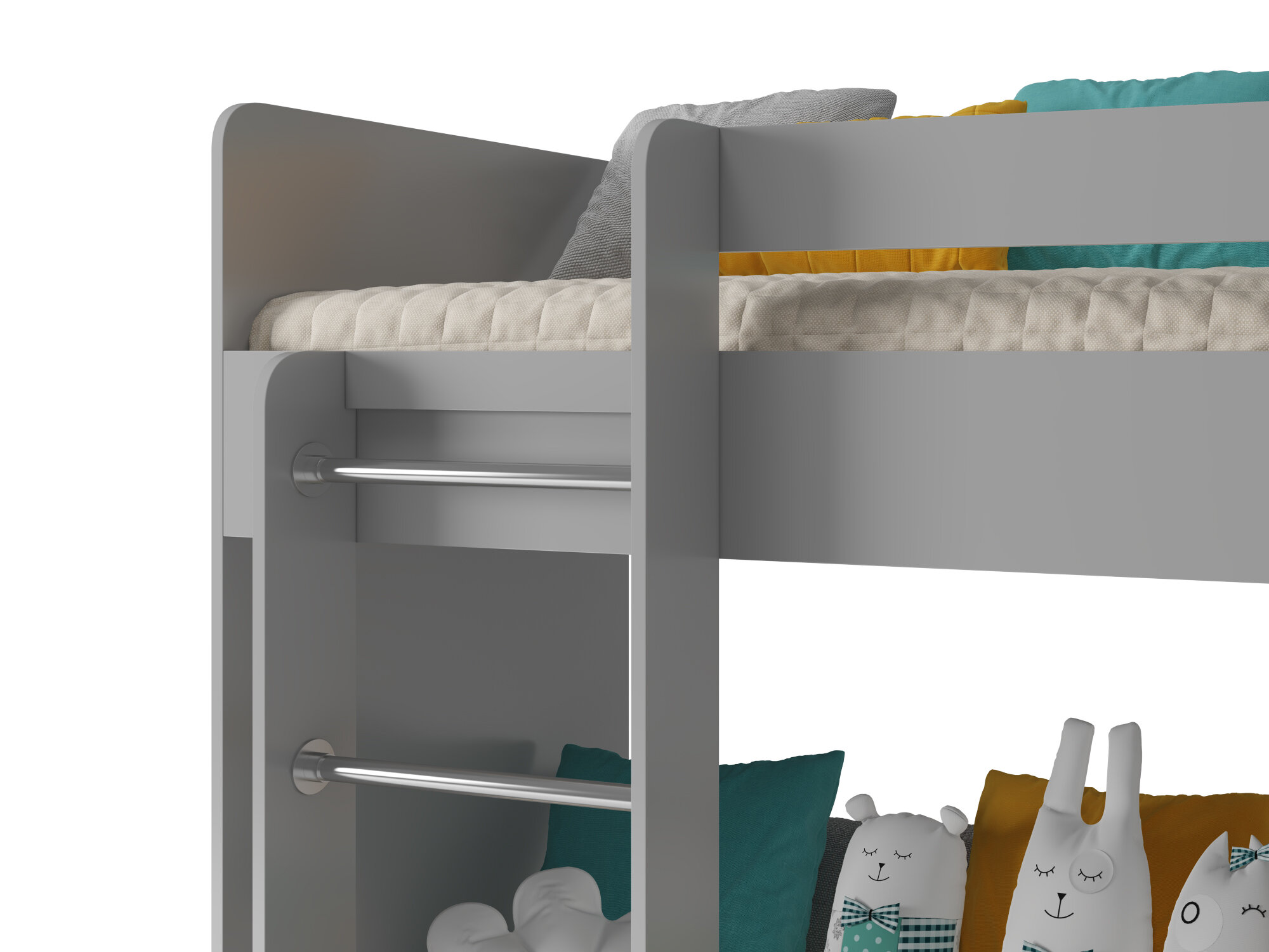 Кровать двухъярусная с ящиками Есэндвич tre Лаворо, 160х70 см (Анкор белый/Ирис)