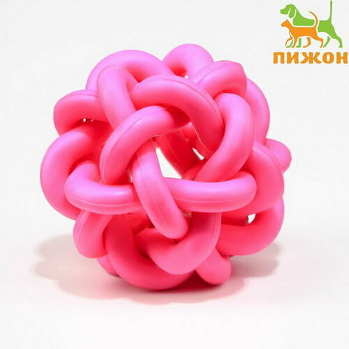 Игрушка резиновая Молекула с бубенчиком, 4 см, розовая игрушка резиновая молекула с бубенчиком 4 см синяя комплект из 17 шт