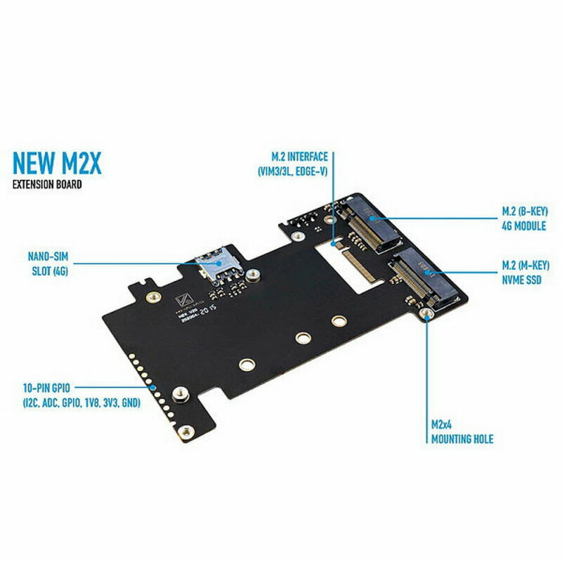 Плата интерфейсная Khadas New M2X Extension Board (KM2X-V-002) NVMe SSD/4G LTE