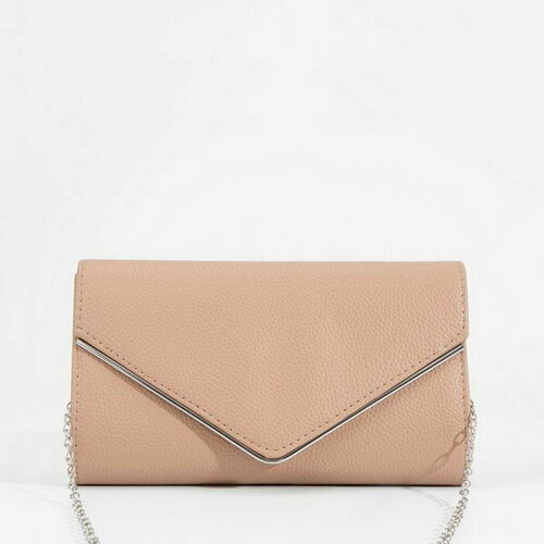 фото Сумка клатч сима-ленд, бежевый, коричневый