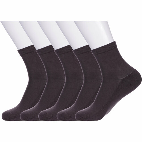 фото Носки lorenzline 5 пар, размер 10-12, коричневый