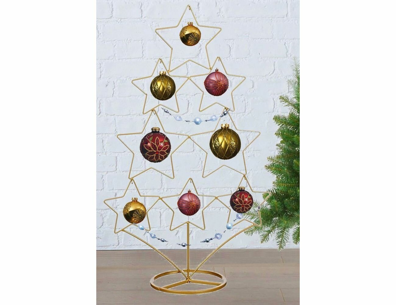 фото Подставка для украшений - ель стилер, металл, золотая, 36х58 см, Edelman 1149153