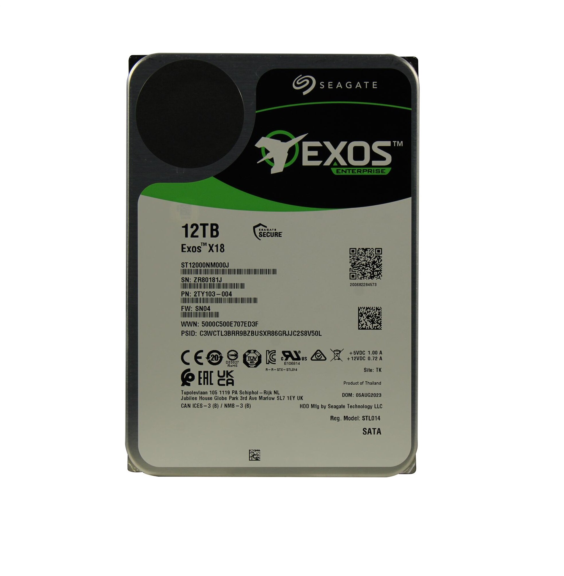 Жесткий диск Seagate ST12000NM000J 3.5" 12 Тб 7.2К 8719706020718 аналог ST12000NM001G